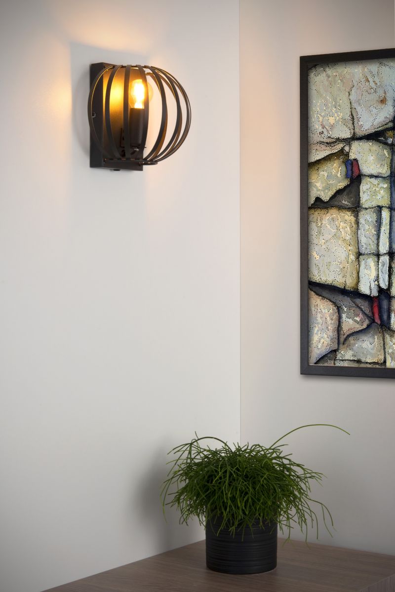 Lucide MANUELA - Nástenné svietidlo - 1xE14 - Čierne